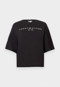Tommy Hilfiger LOGO JERSEY RELAXED CREW NECK T-SHIRT - Print T-shirt - black