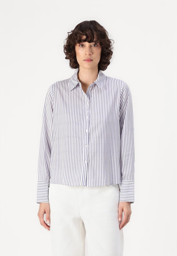 ONLY ONLBERIT LIFE SHIRT - Button-down blouse - clouddancer/blue