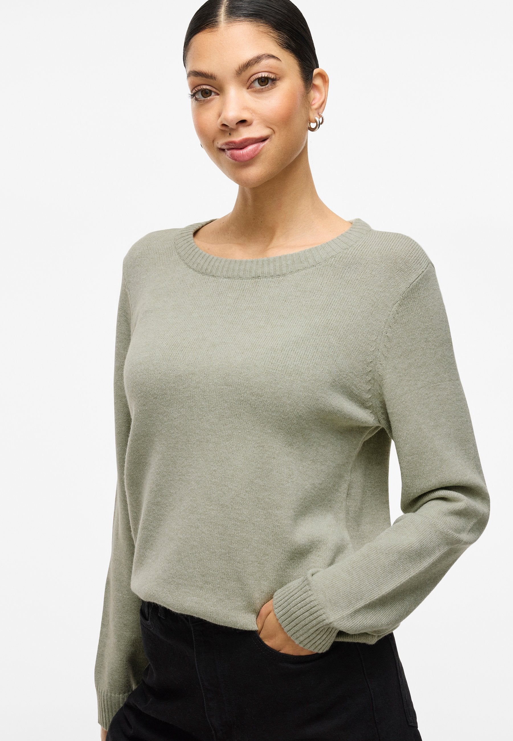 VILA VIRIL O-NECK L/S KNIT TOP - NOOS