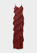 Vero Moda VMICELYN RUFFLE - Cocktail dress / Party dress - russet brown