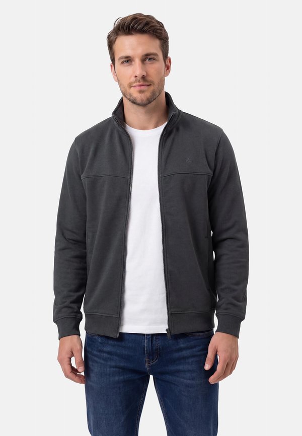 s.Oliver SWEATJACKE MIT STEHKRAGEN UND LOGO-DETAIL - Zip-up sweatshirt - schwarz