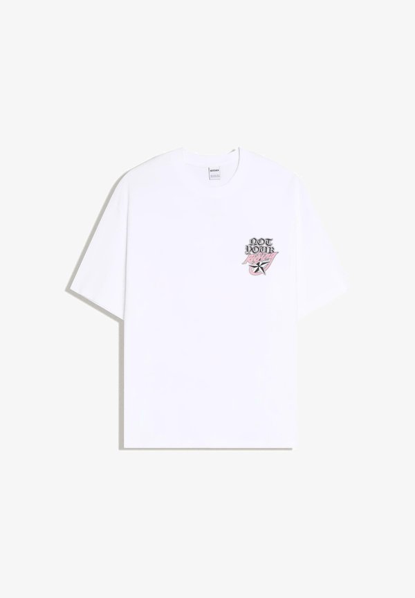 Bershka SHORT SLEEVE - Print T-shirt - white