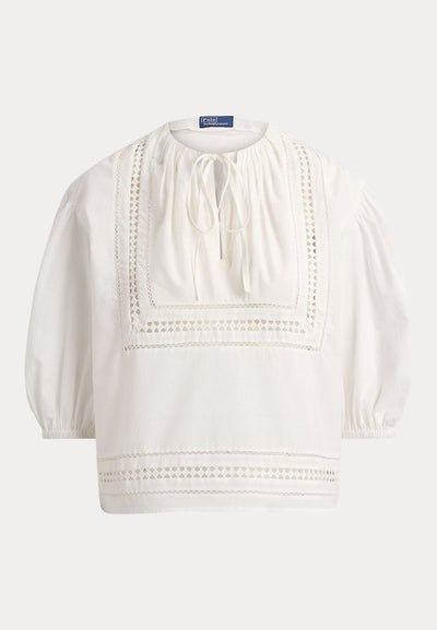 Polo Ralph Lauren LACE-TRIM COTTON SHIRT