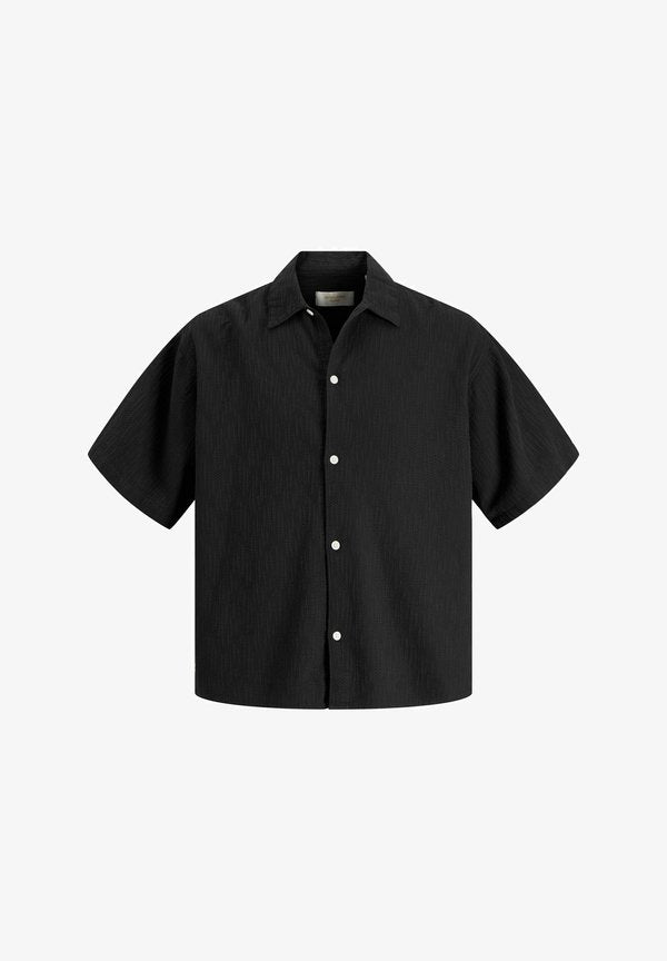 Jack & Jones JORMONTAUK WAVY TEXTURE SHIRT SS SN - Shirt - black