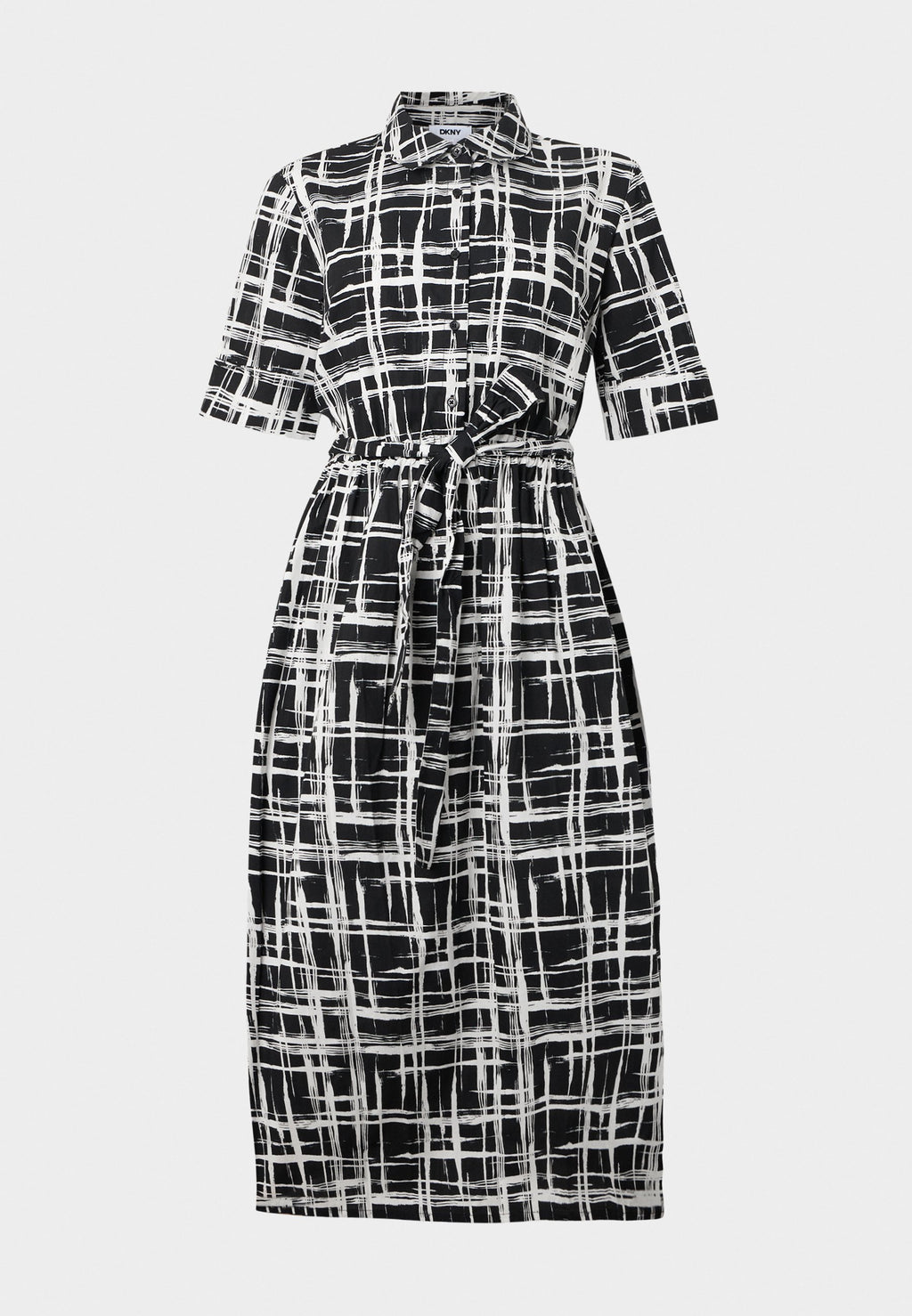 DKNY COLLARED BUTTON DOWN FIT FLARE