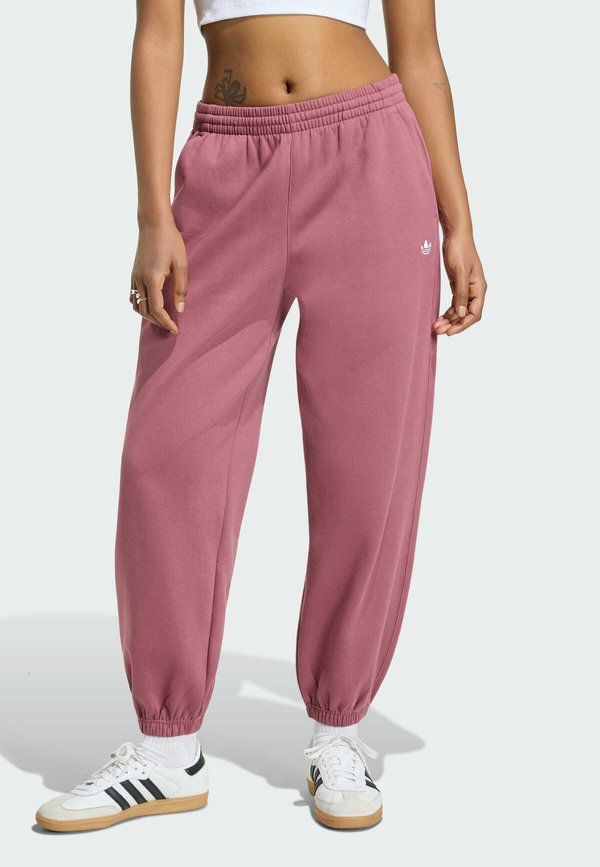 adidas Originals ESS FL JOGGER - Tracksuit bottoms - burgundy