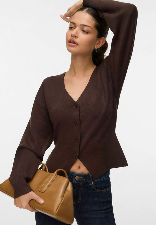 Vero Moda VMLUCCA Knit - Cardigan - chocolate torte