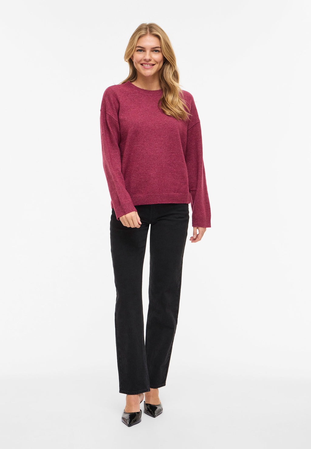 VILA VILIGA L/S O-NECK KNIT TOP - NOOS