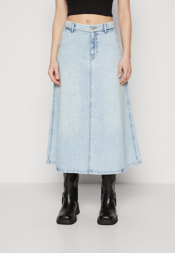 ONLY Denim ONLMINDY Denim Denim Long - Denim skirt - light blue denim