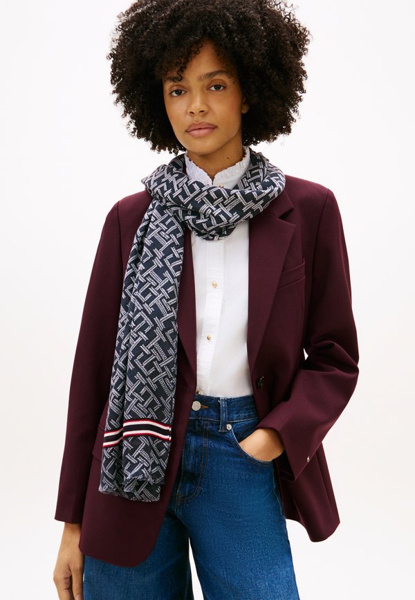 Tommy Hilfiger TH MONOGRAM LIGHTWEIGHT SCARF - Scarf - space blue
