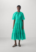 sandro ROBE LONGUE EN VOILE VERT AID