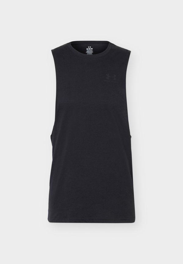 Under Armour LEFT CHEST CUT OFF TANK - Top - black