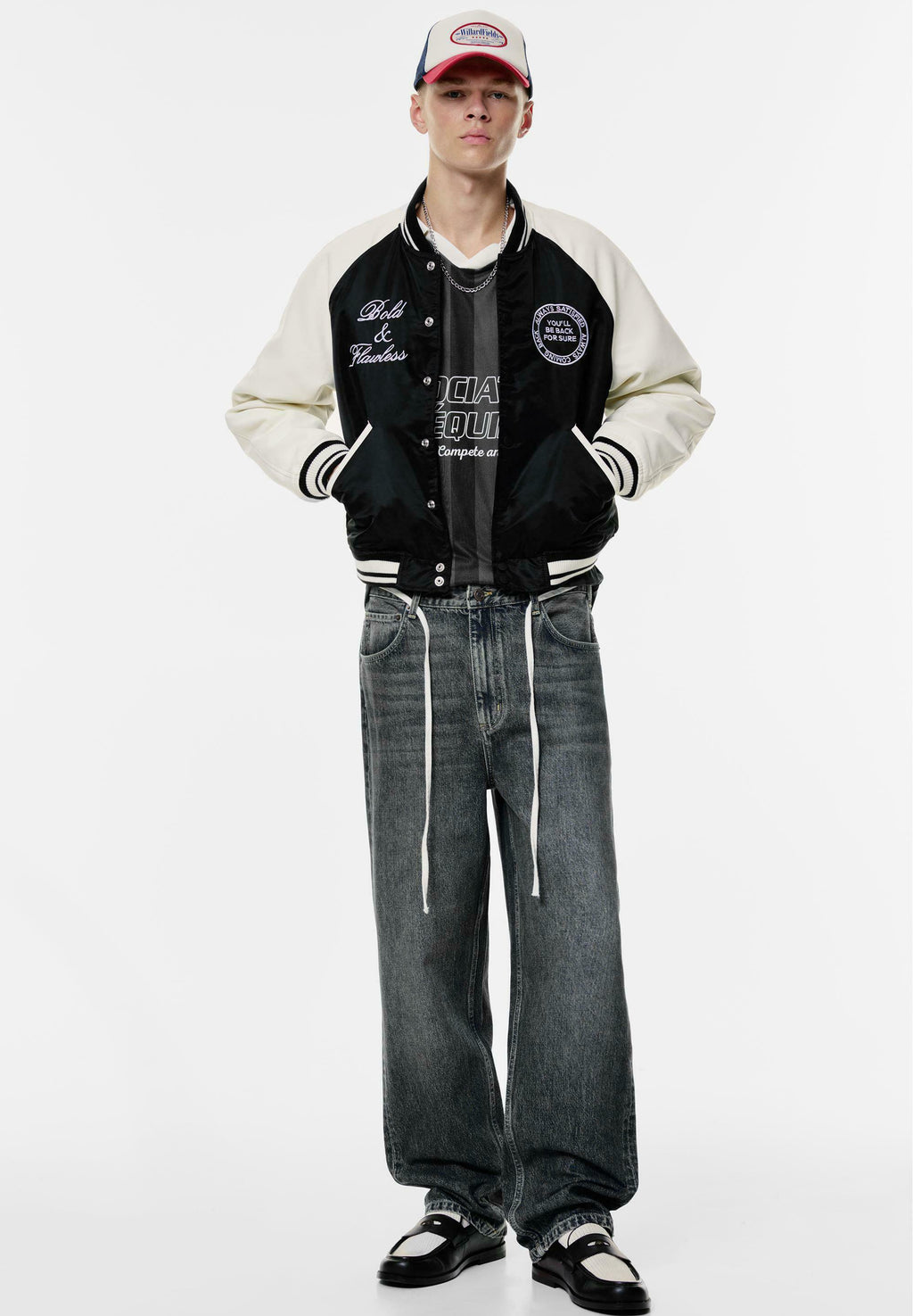PULL&BEAR EMBROIDERED VARSITY