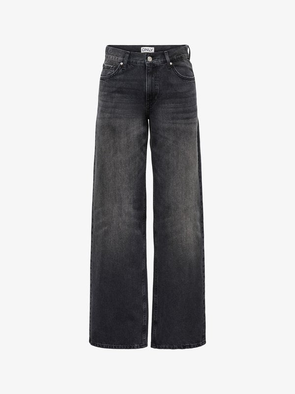 ONLY WIDE-FIT JEANS ONLMAYA MID WAIST WIDE LEG FIT JEANS - Wide Leg - medium grey denim