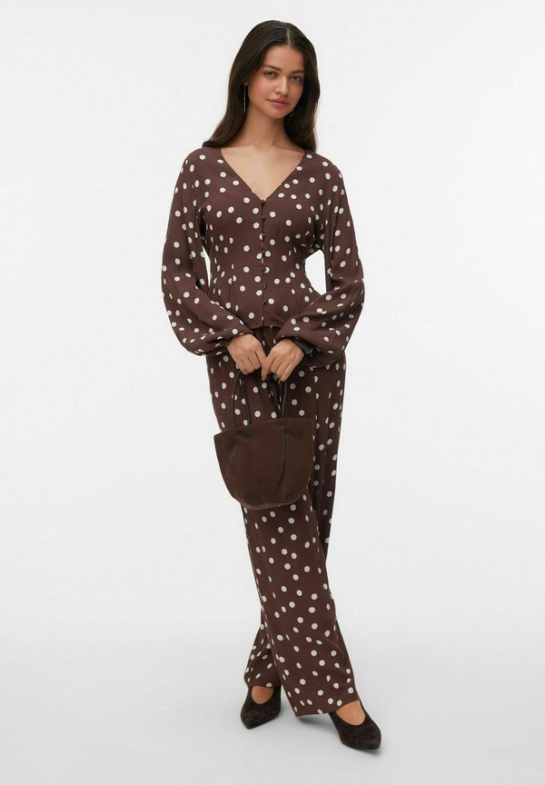 Vero Moda BLOUSE VMELISA TOP - Blouse - chocolate martini