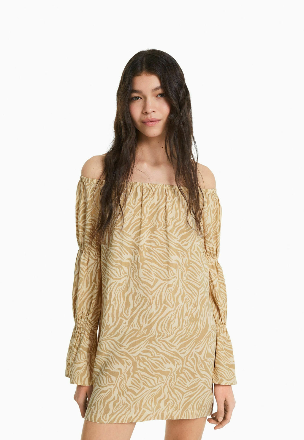 Bershka LONG SLEEVE GATHERED  MINI