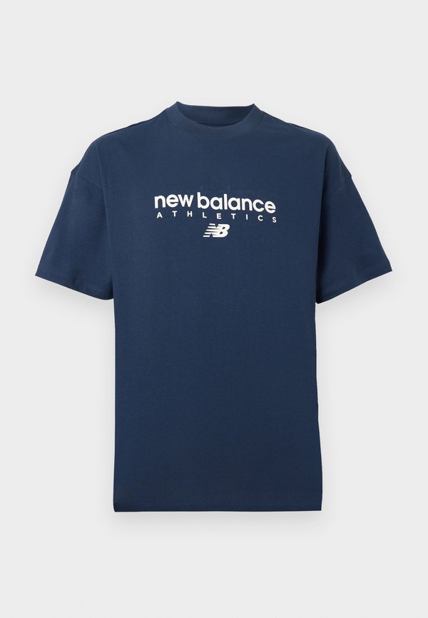New Balance LINEAR GRAPHIC - Print T-shirt - navy
