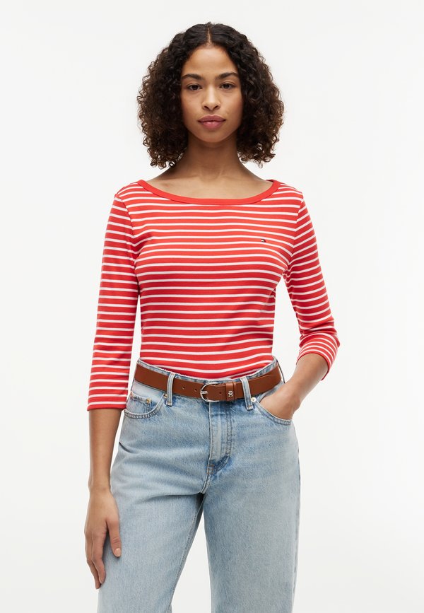Tommy Hilfiger CODY - Long sleeved top - breton fire red/ecru
