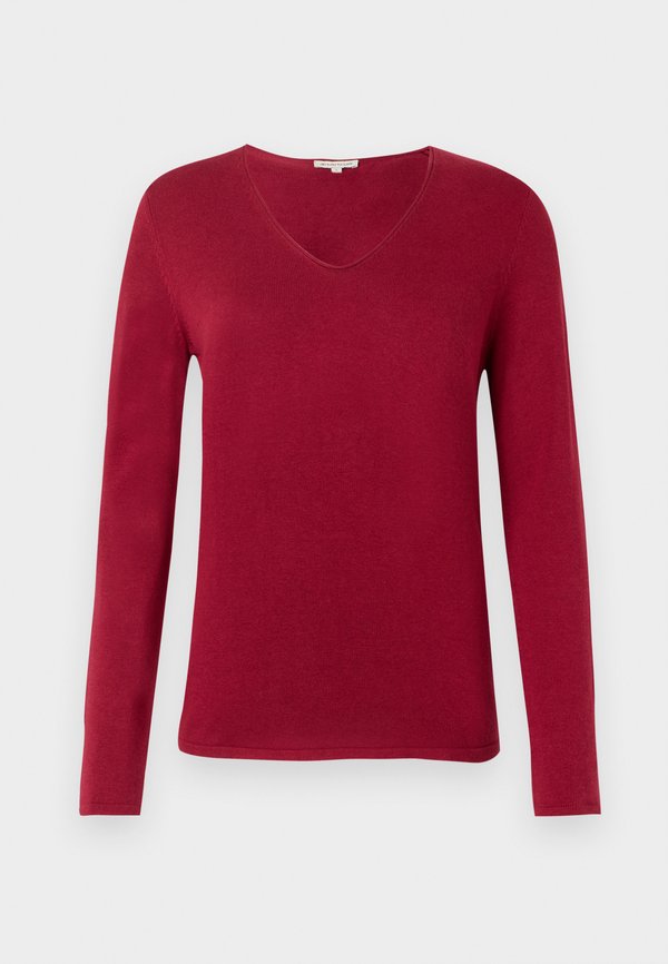 TOM TAILOR SWEATER BASIC V-NECK - Jumper - rumba red