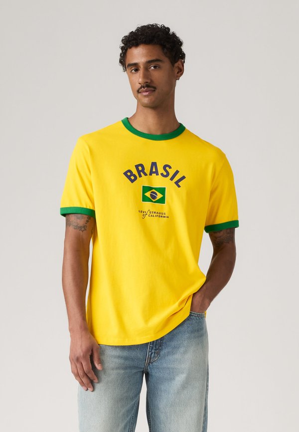 Levi's® FOOTBALL RINGER - Print T-shirt - yellow/green/blue