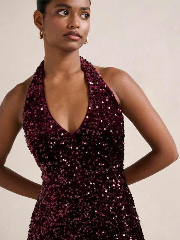 Forever New Petite RILEY SEQUIN HALTER MINI