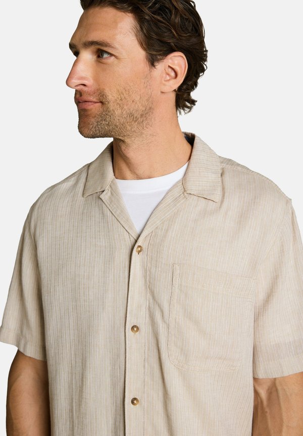 TOM TAILOR Shirt - cashew beige stripe