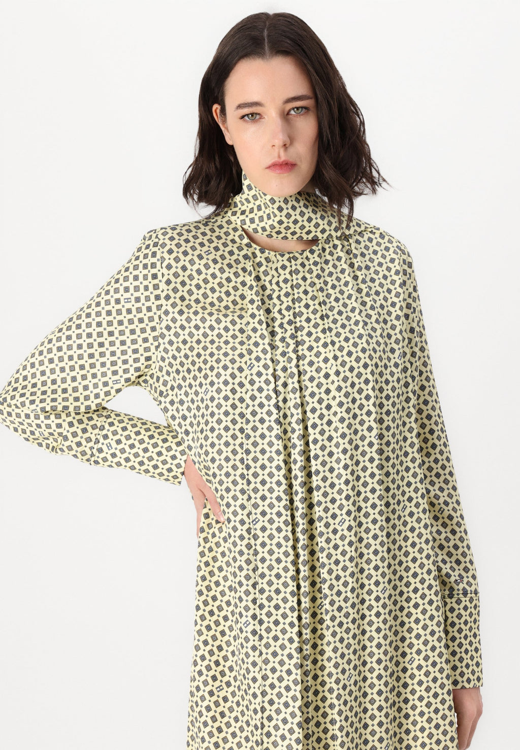 FOULARD DRAPED MIDI DRESS Media 5