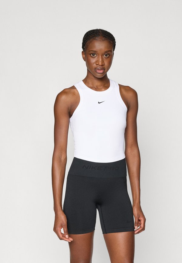 Nike Performance ONE FITTED CROP TANK - Top - white/black