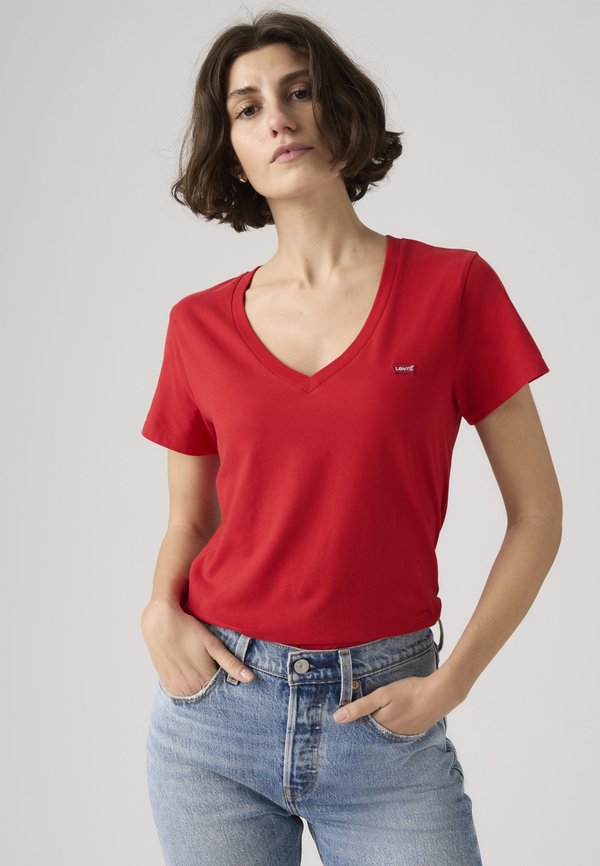 Levi's® PERFECT VNECK - Basic T-shirt - urban red cotton