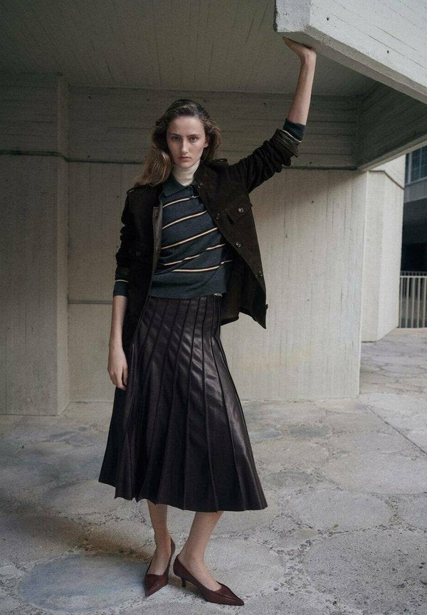 Mango A-line skirt - brown