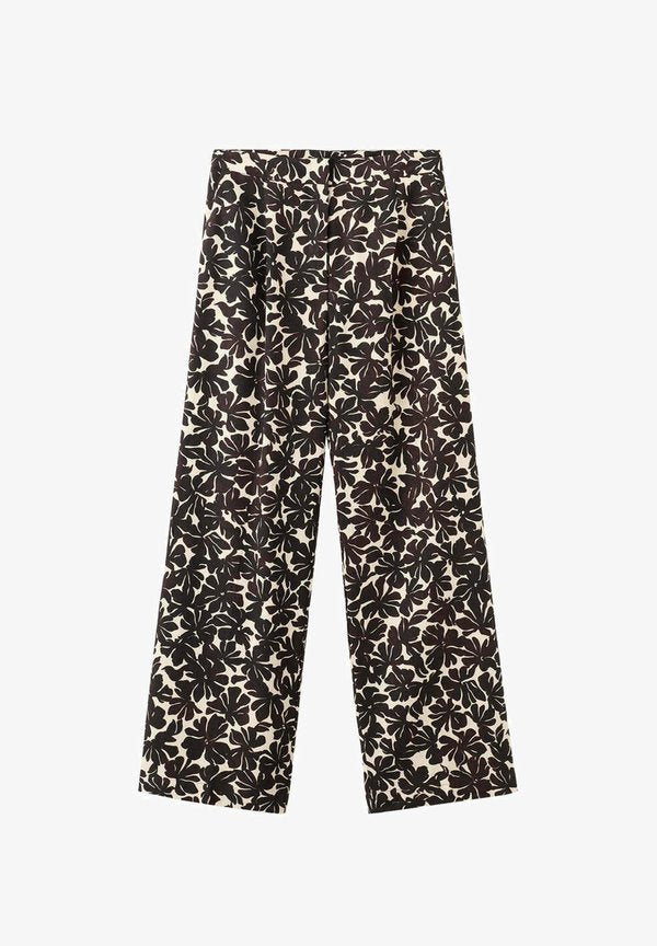 Mango ADULT - Trousers - off-white black