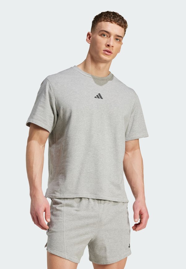adidas Performance D4T WORKOUT FRENCH TERRY - Basic T-shirt - medium grey heather