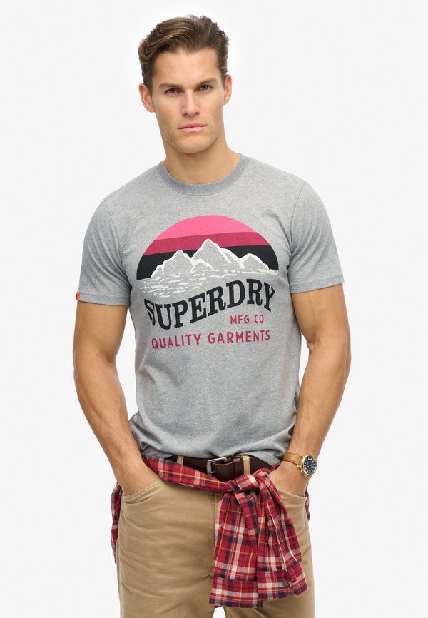 Superdry & Co CLASSIC GREAT - Print T-shirt - light grey grit