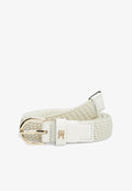 Tommy Hilfiger ESSENTIAL ROUNDED BUCKLE BRAIDED ELASTIC BELT - Belt - soft cream