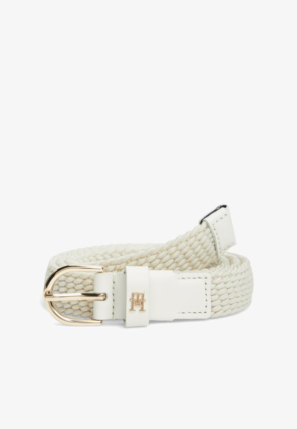 Tommy Hilfiger ESSENTIAL ROUNDED BUCKLE BRAIDED ELASTIC BELT - Belt - soft cream