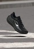 Nike Performance AIR WINFLO 12 PRINT - Road running shoes - black/metallic dark grey/iron grey