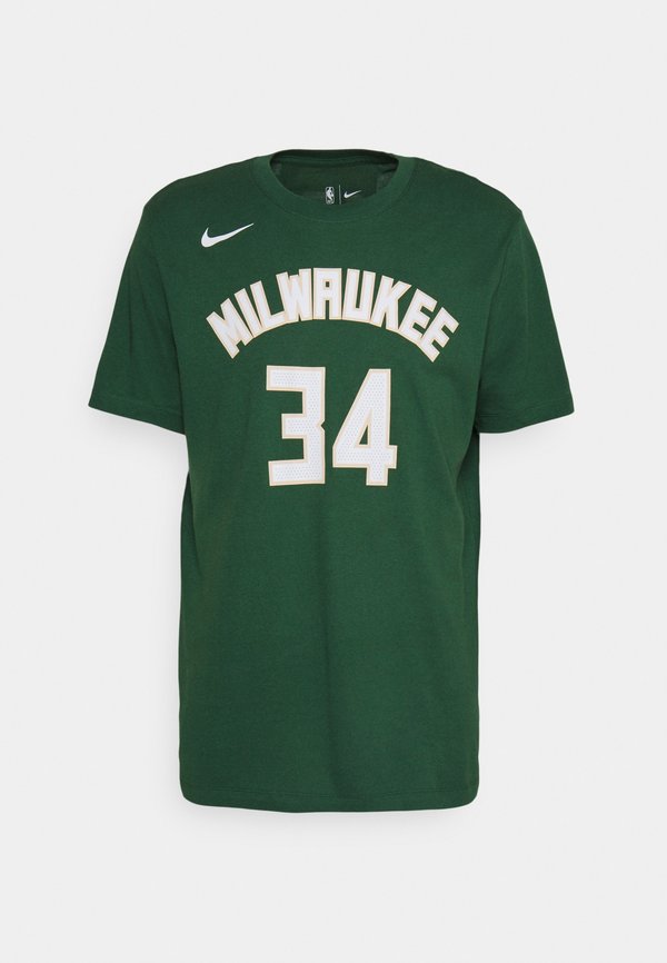 Nike Performance NBA GIANNIS ANTETOKOUNMPO MILWAUKEE BUCKS NAME AND NUMBER TEE - Print T-shirt - fir/antetokounmpo