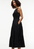 Tommy Hilfiger SMOCK TIE MIDI DRESS - Day dress - black