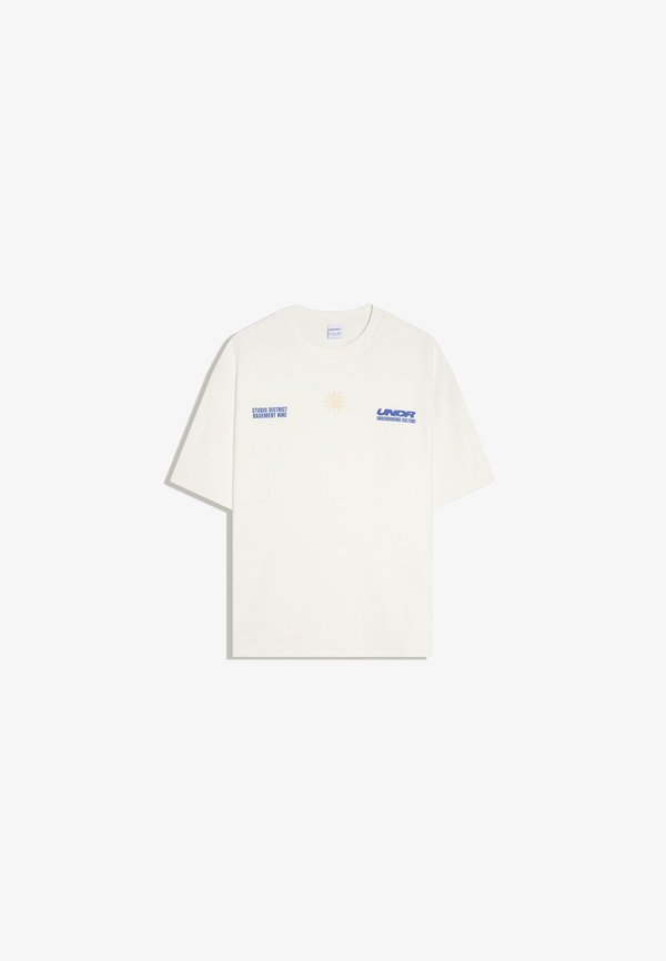Bershka TERRY PRINT - TSHIRT - Print T-shirt - white