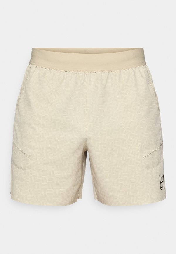 Nike Performance NIKECOURT ADVANTAGE SHORT PRINT - Sports shorts - desert khaki/black
