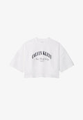 Calvin Klein Jeans CROPPED BOXY HERITAGE CREST - Print T-shirt - bright white
