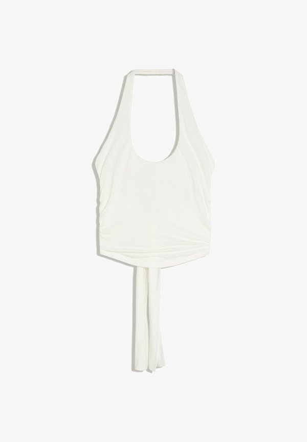 Bershka HALTER NECK TOP WITH BACK KNOT - Top - white
