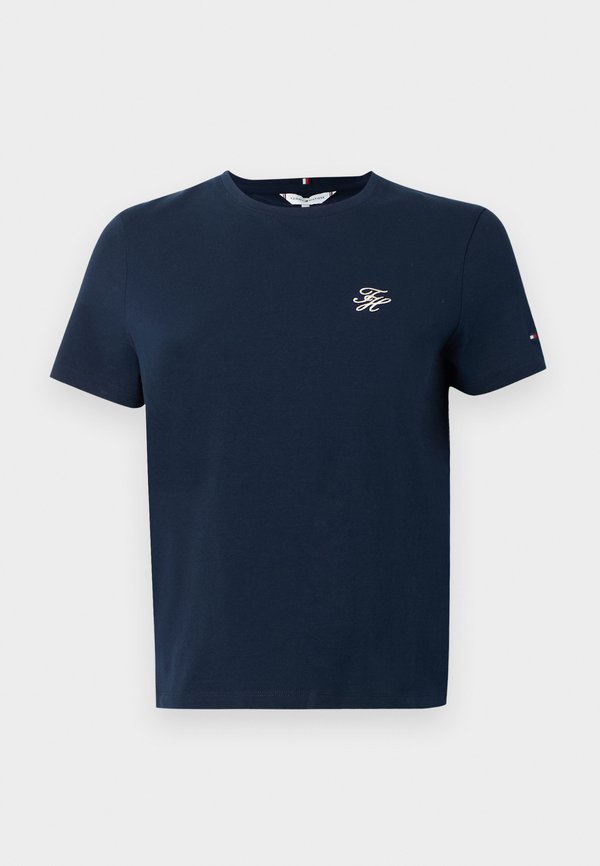 Tommy Hilfiger LOGO EMBROIDERY JERSEY CREW NECK T-SHIRT - Basic T-shirt - dark night navy