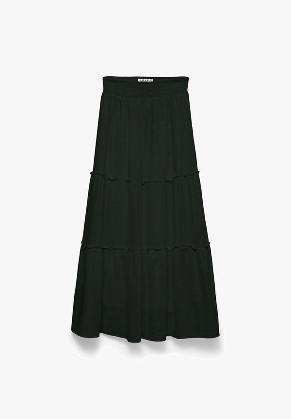 Vero Moda AWKEELEY High waist Long - Maxi skirt - black