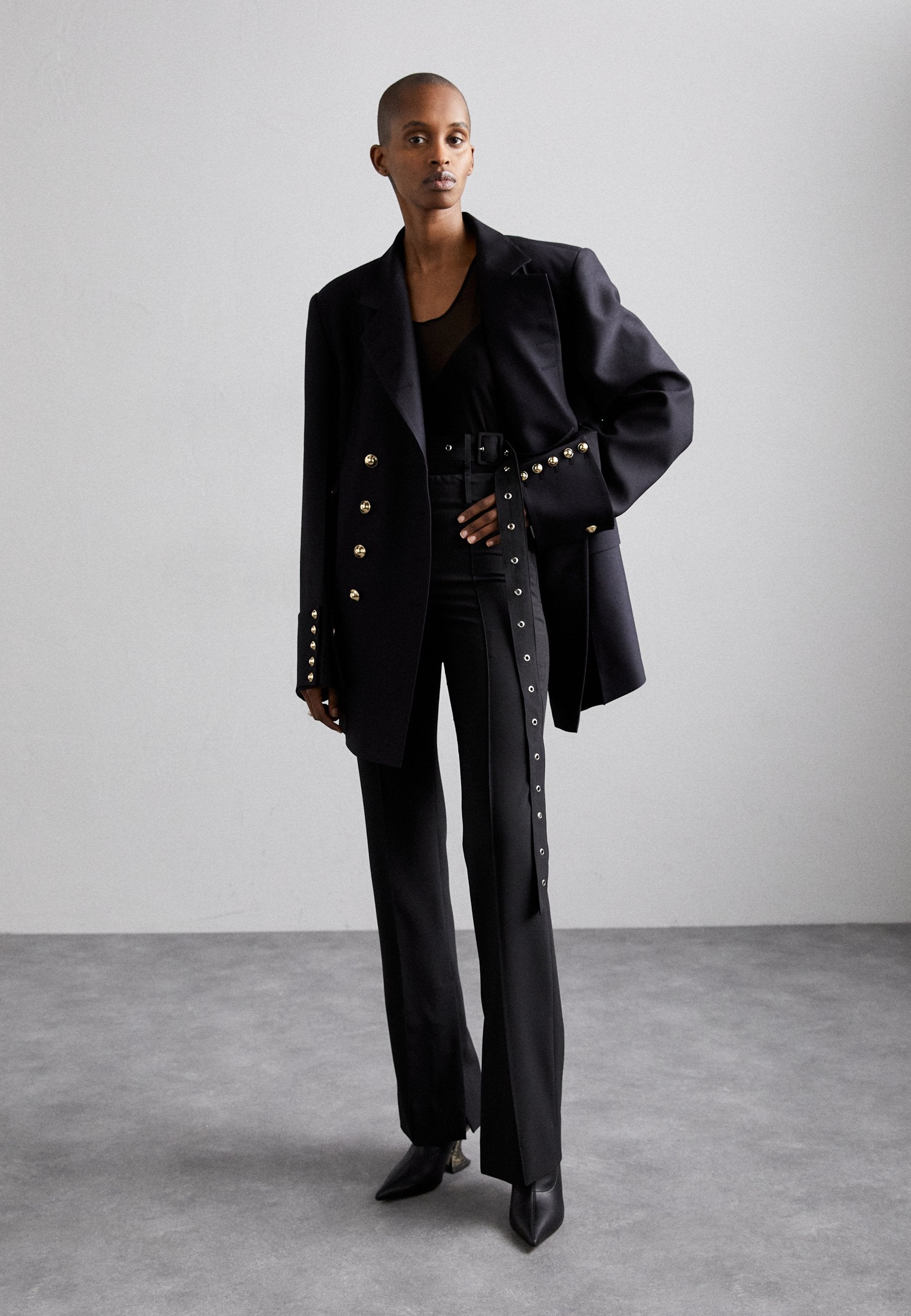 ROKH BELT DETAILED FLARE TROUSER
