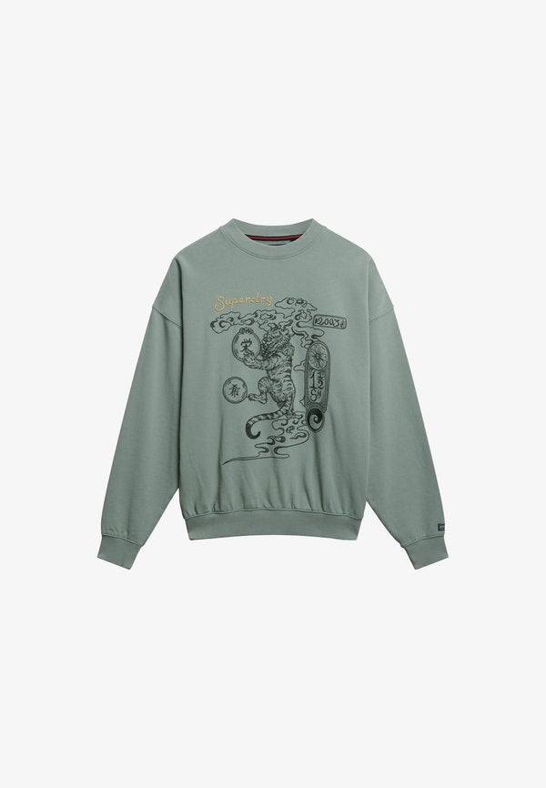 Superdry & Co TOKYO NARRATIVE OVERSIZED  - Sweatshirt - light jade green