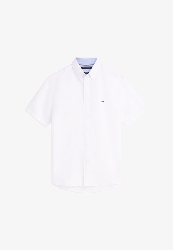 Tommy Hilfiger REGULAR FIT LINEN BLEND SHORT SLEEVE SHIRT - Shirt - white