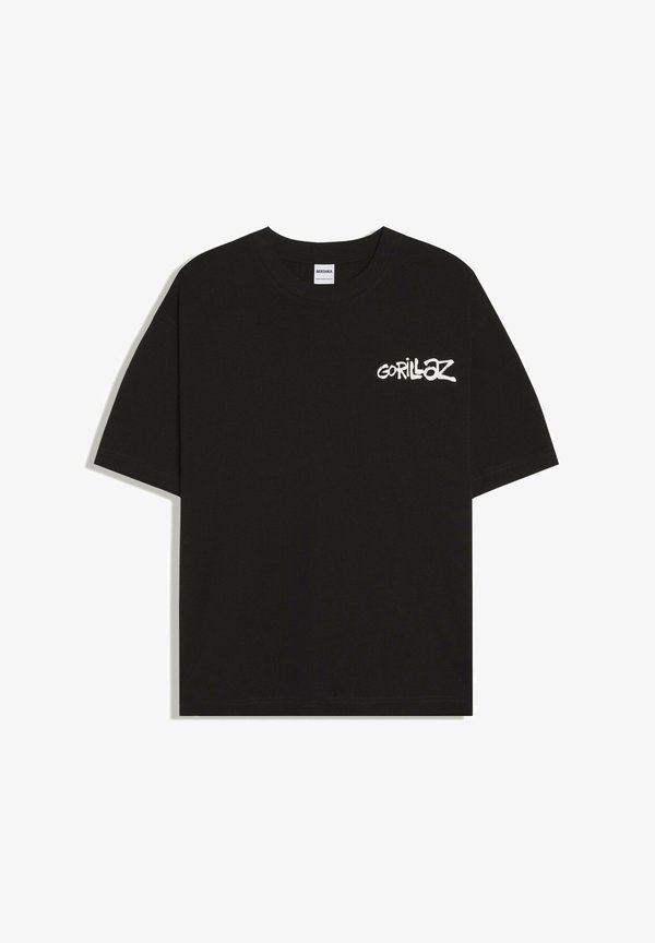 Bershka RELAXED FIT GORILLAZ PRINT T-SHIRT - Print T-shirt - black