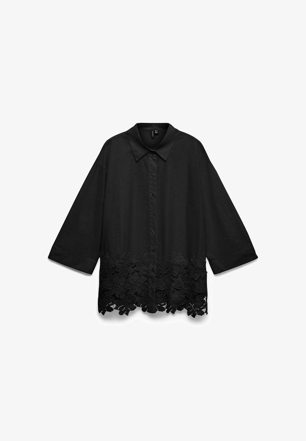 Vero Moda Curve SHIRT VMCRITTA SHIRT - Button-down blouse - black
