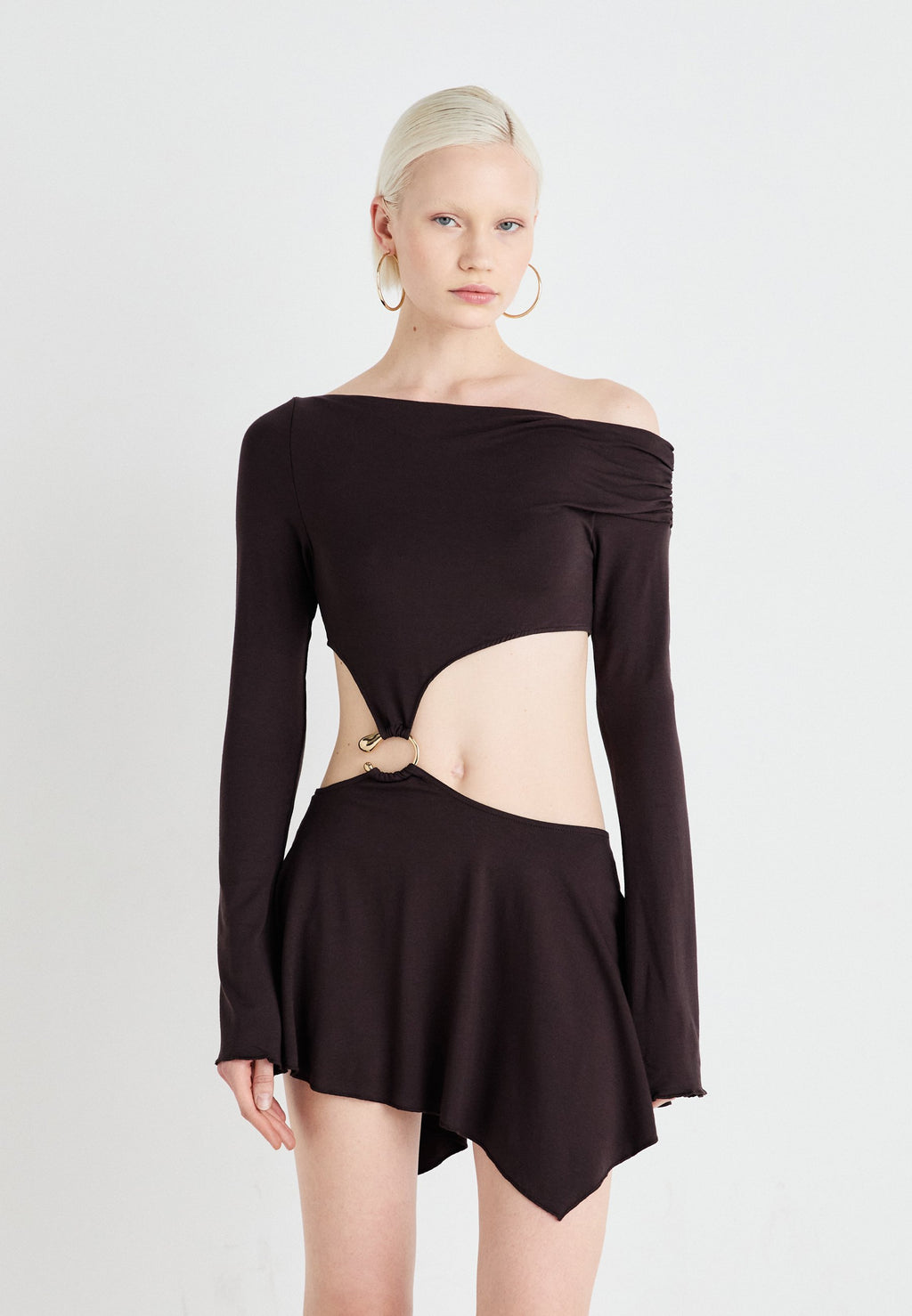 Jaded London TRIM ASYMMETRIC DRESS